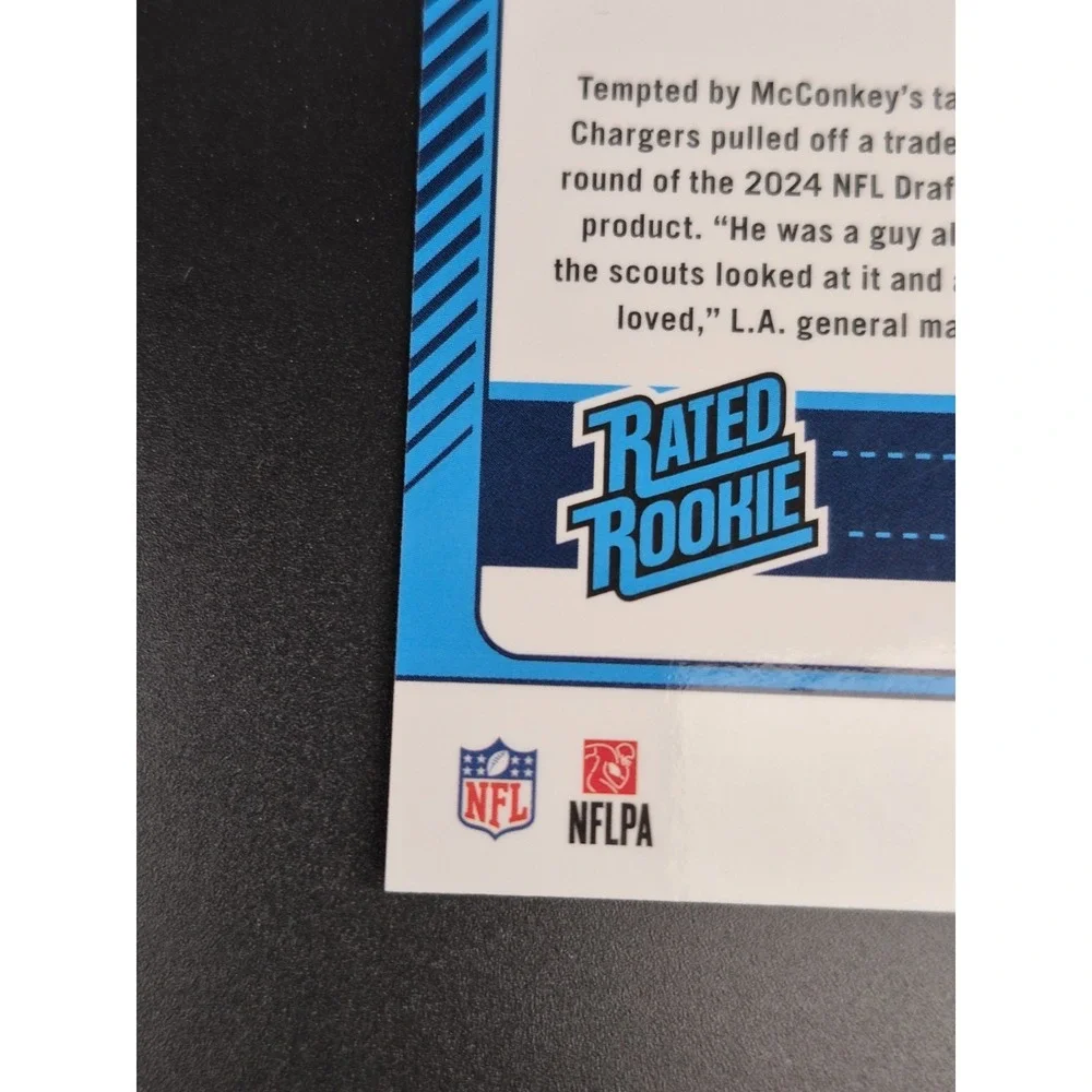 2024 Panini Donruss Rated Rookie Ladd McConkey #328 Red Pandora Prizm (RC)